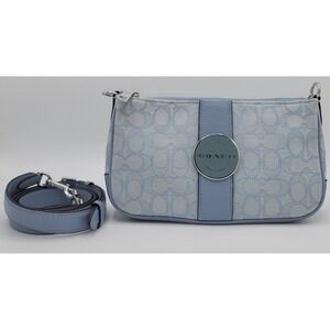 COACH Lonnie Crossbody Baguette Bag Signature Jacquard Marble/Blue Style 8306